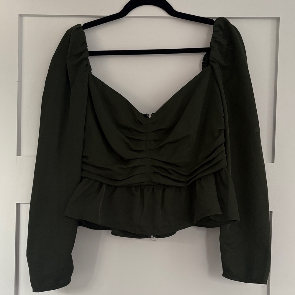 Elegant Olive Green Women's Top